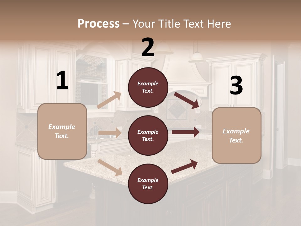 Luxury Kitchen With Granite Topped Island PowerPoint Template