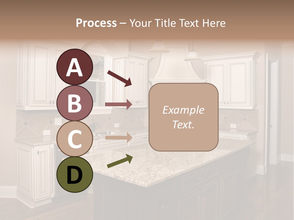 Luxury Kitchen With Granite Topped Island PowerPoint Template