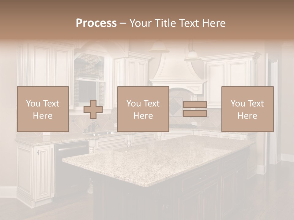 Luxury Kitchen With Granite Topped Island PowerPoint Template