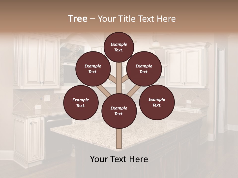 Luxury Kitchen With Granite Topped Island PowerPoint Template