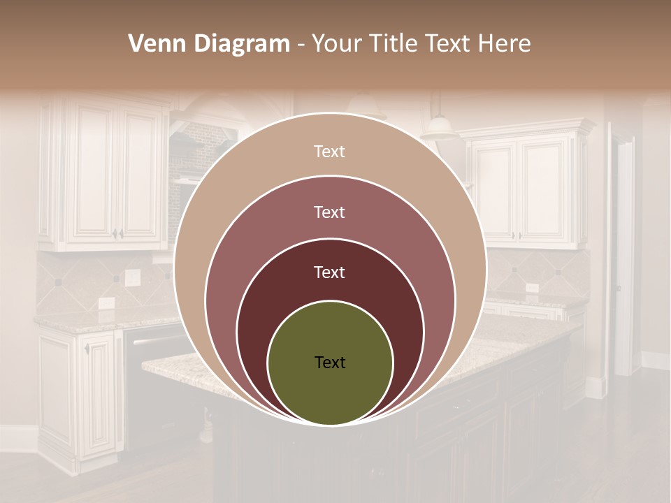 Luxury Kitchen With Granite Topped Island PowerPoint Template