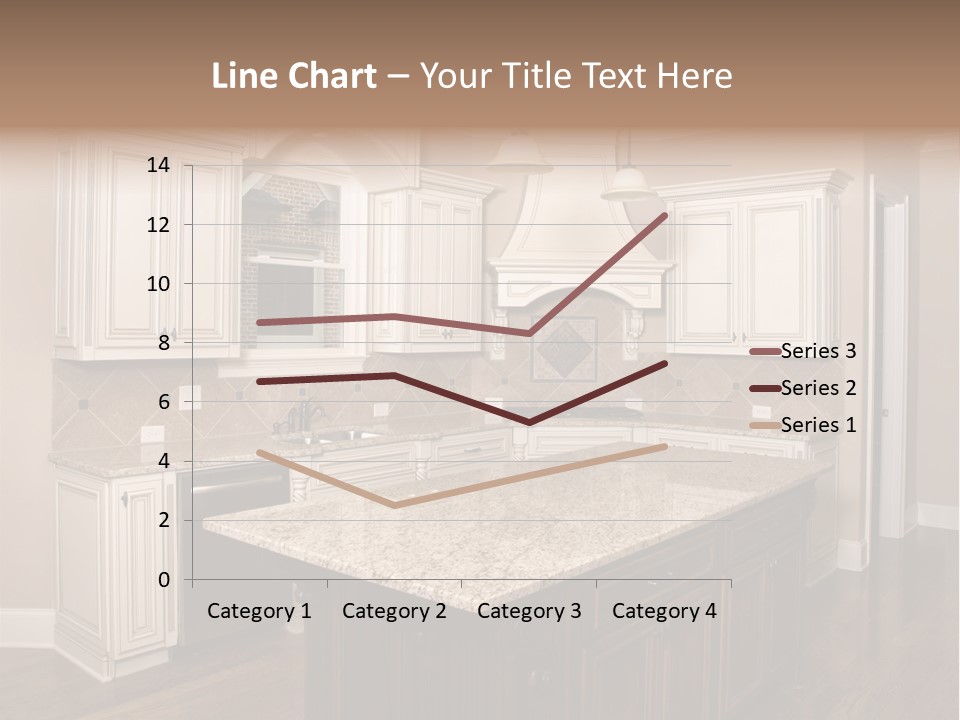 Luxury Kitchen With Granite Topped Island PowerPoint Template