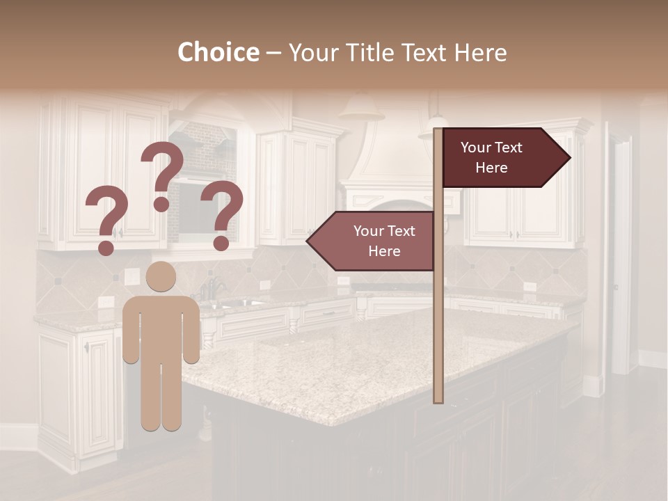 Luxury Kitchen With Granite Topped Island PowerPoint Template