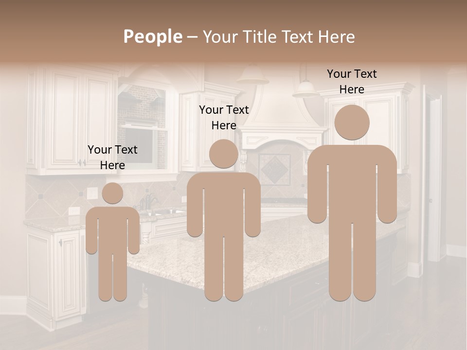 Luxury Kitchen With Granite Topped Island PowerPoint Template