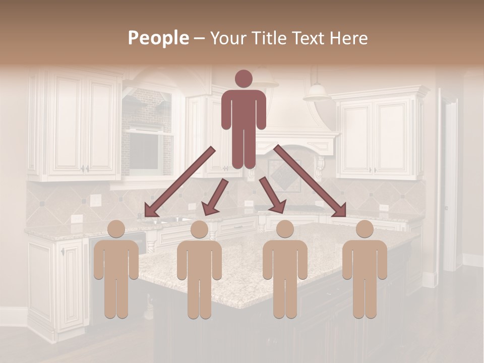 Luxury Kitchen With Granite Topped Island PowerPoint Template