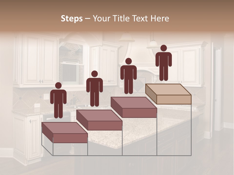 Luxury Kitchen With Granite Topped Island PowerPoint Template