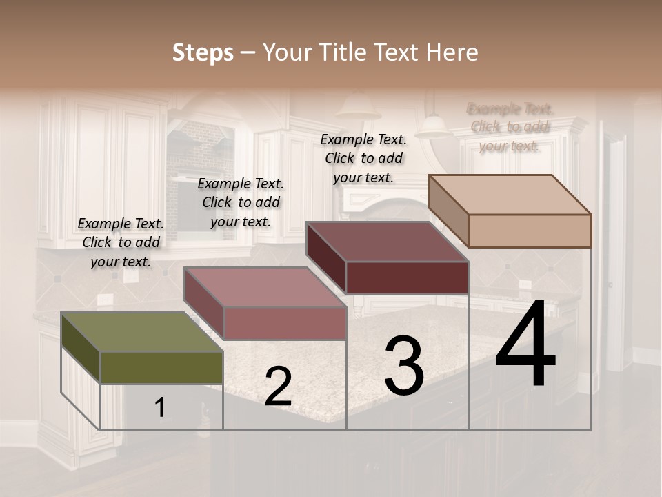 Luxury Kitchen With Granite Topped Island PowerPoint Template