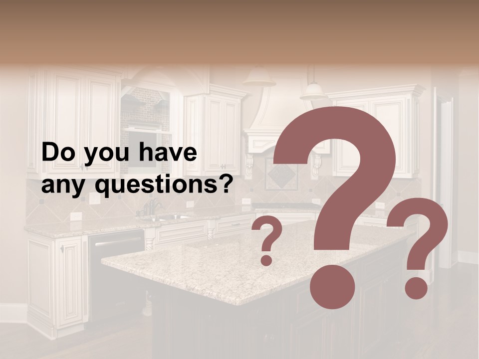 Luxury Kitchen With Granite Topped Island PowerPoint Template