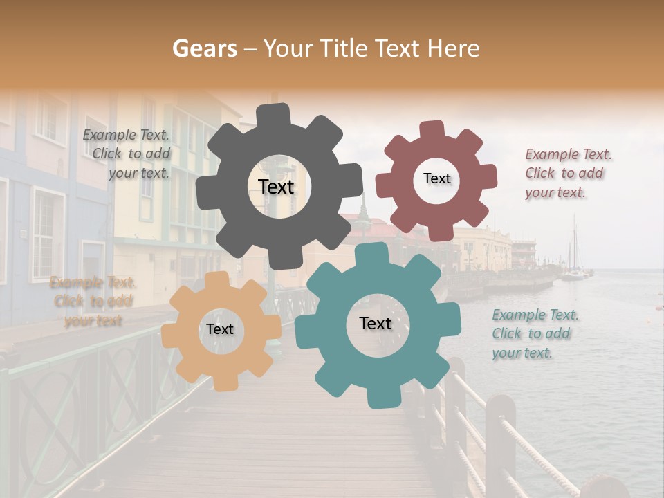 Promenade In Bridgetown, Barbados PowerPoint Template