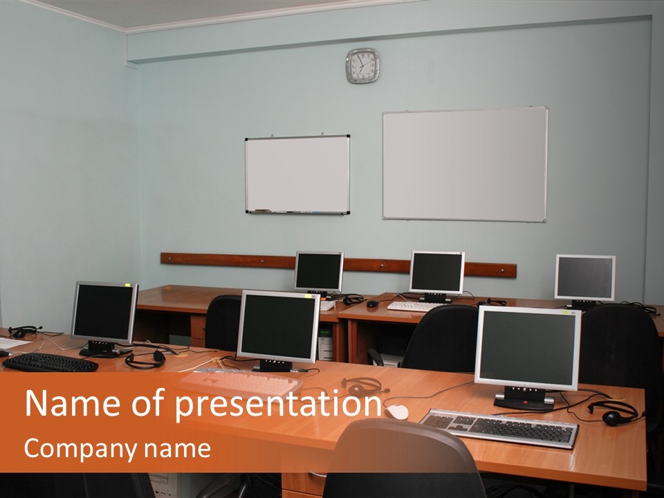 Office Or Training Center Interior PowerPoint Template