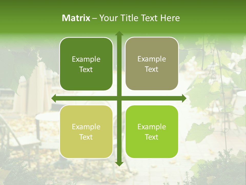 Summer Street Cafe With Grape Leaves Frame PowerPoint Template