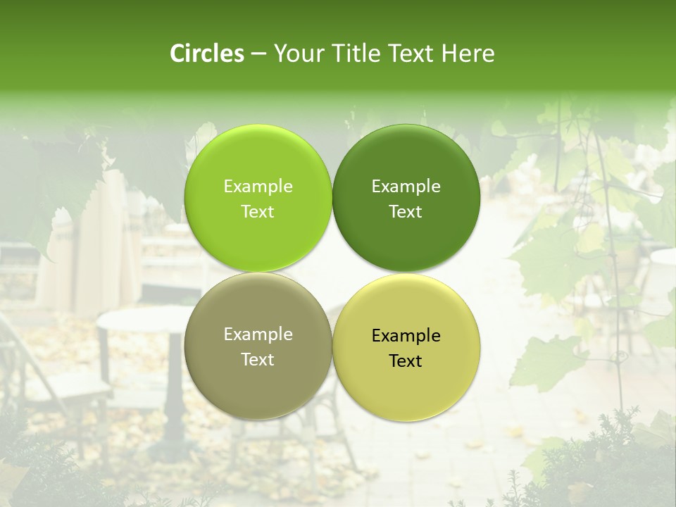 Summer Street Cafe With Grape Leaves Frame PowerPoint Template