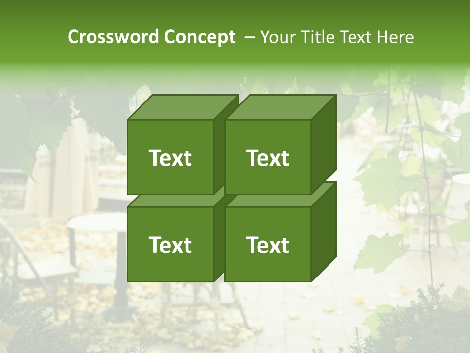 Summer Street Cafe With Grape Leaves Frame PowerPoint Template