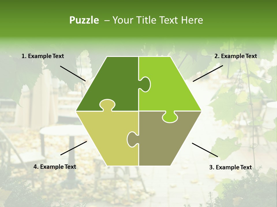 Summer Street Cafe With Grape Leaves Frame PowerPoint Template