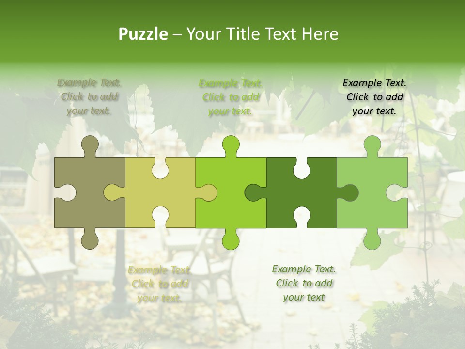 Summer Street Cafe With Grape Leaves Frame PowerPoint Template