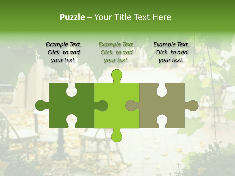 Summer Street Cafe With Grape Leaves Frame PowerPoint Template