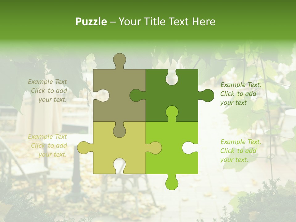 Summer Street Cafe With Grape Leaves Frame PowerPoint Template