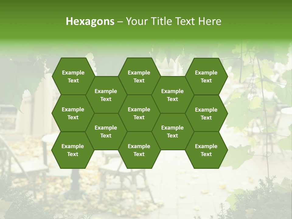 Summer Street Cafe With Grape Leaves Frame PowerPoint Template