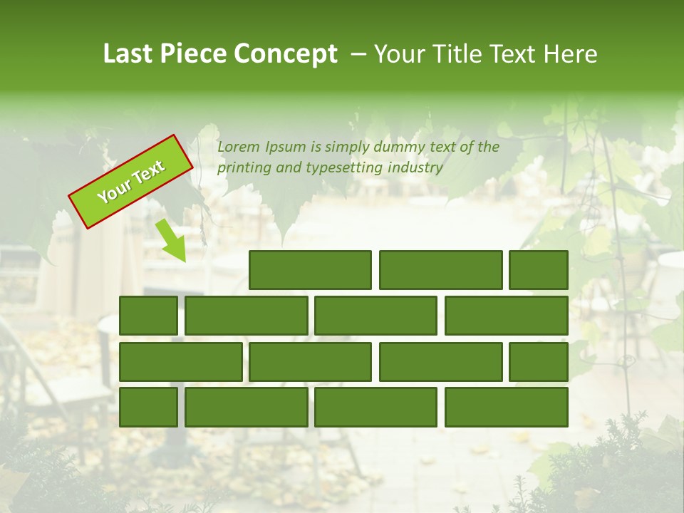 Summer Street Cafe With Grape Leaves Frame PowerPoint Template