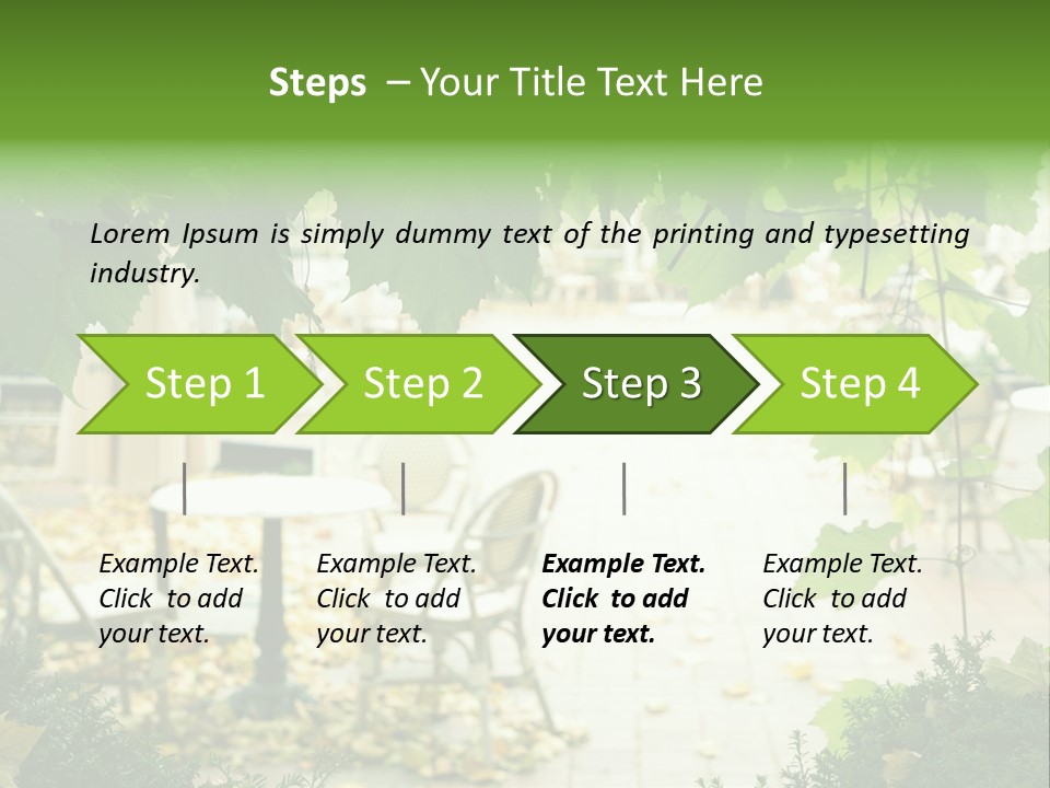 Summer Street Cafe With Grape Leaves Frame PowerPoint Template