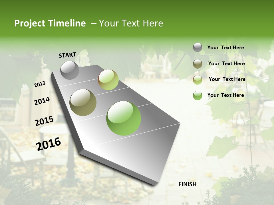 Summer Street Cafe With Grape Leaves Frame PowerPoint Template