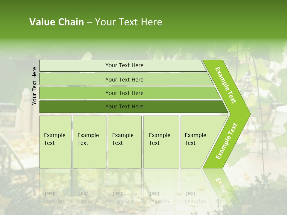 Summer Street Cafe With Grape Leaves Frame PowerPoint Template