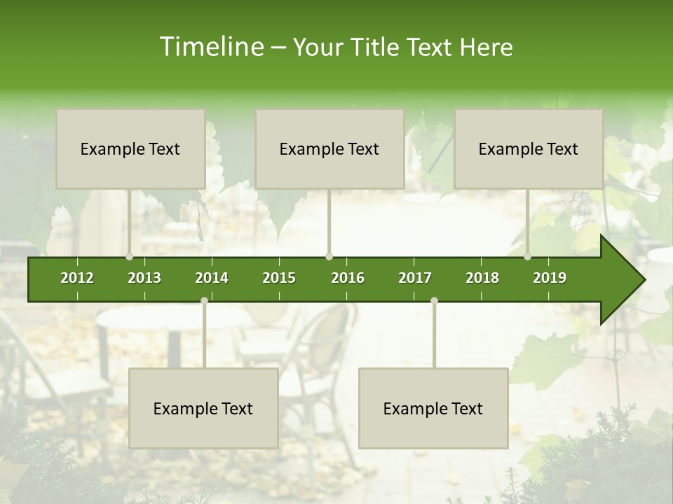 Summer Street Cafe With Grape Leaves Frame PowerPoint Template