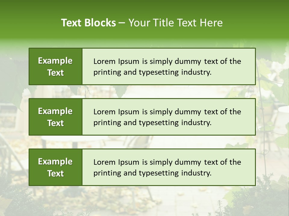 Summer Street Cafe With Grape Leaves Frame PowerPoint Template