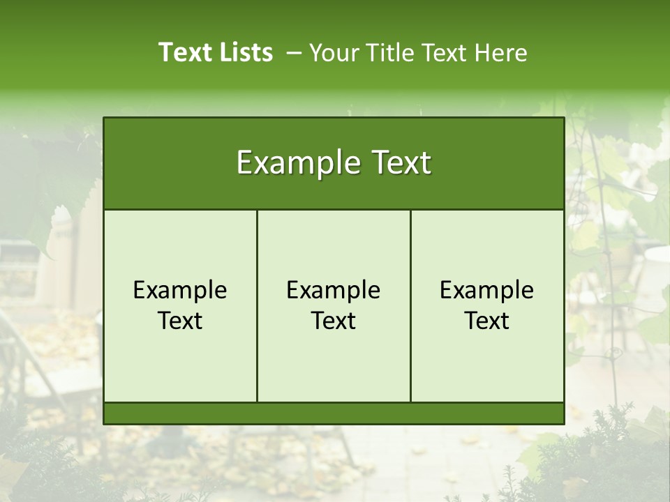 Summer Street Cafe With Grape Leaves Frame PowerPoint Template