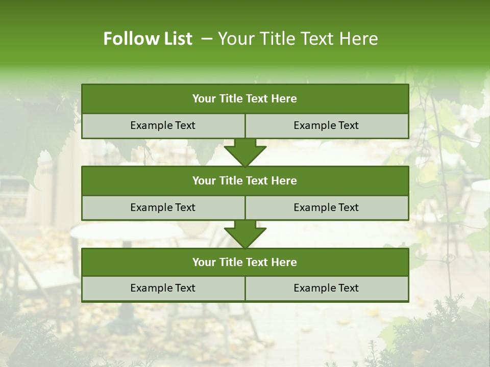Summer Street Cafe With Grape Leaves Frame PowerPoint Template