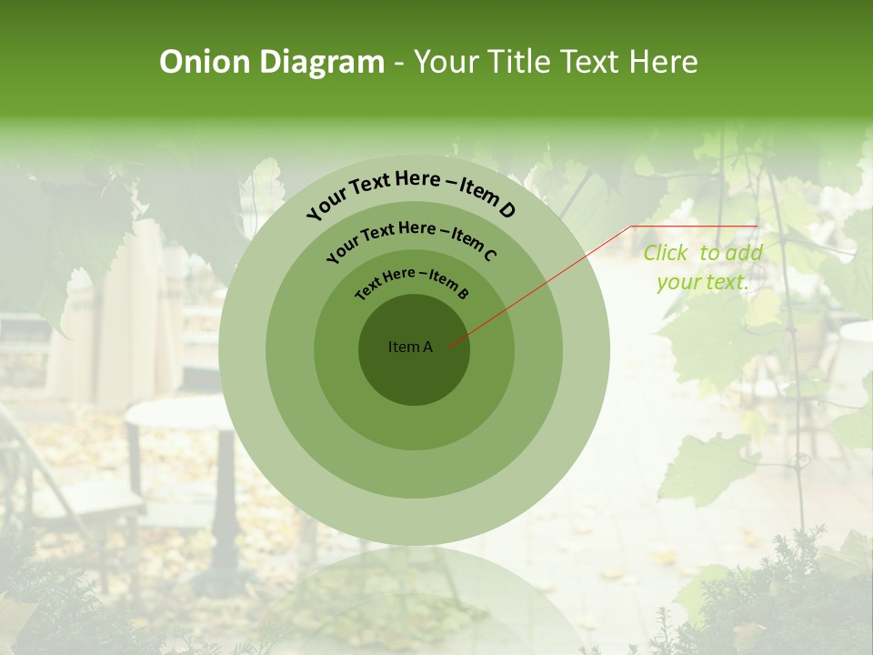 Summer Street Cafe With Grape Leaves Frame PowerPoint Template