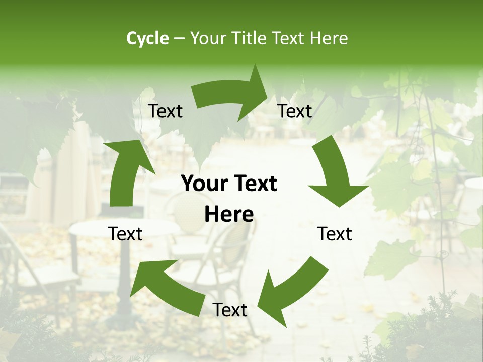 Summer Street Cafe With Grape Leaves Frame PowerPoint Template