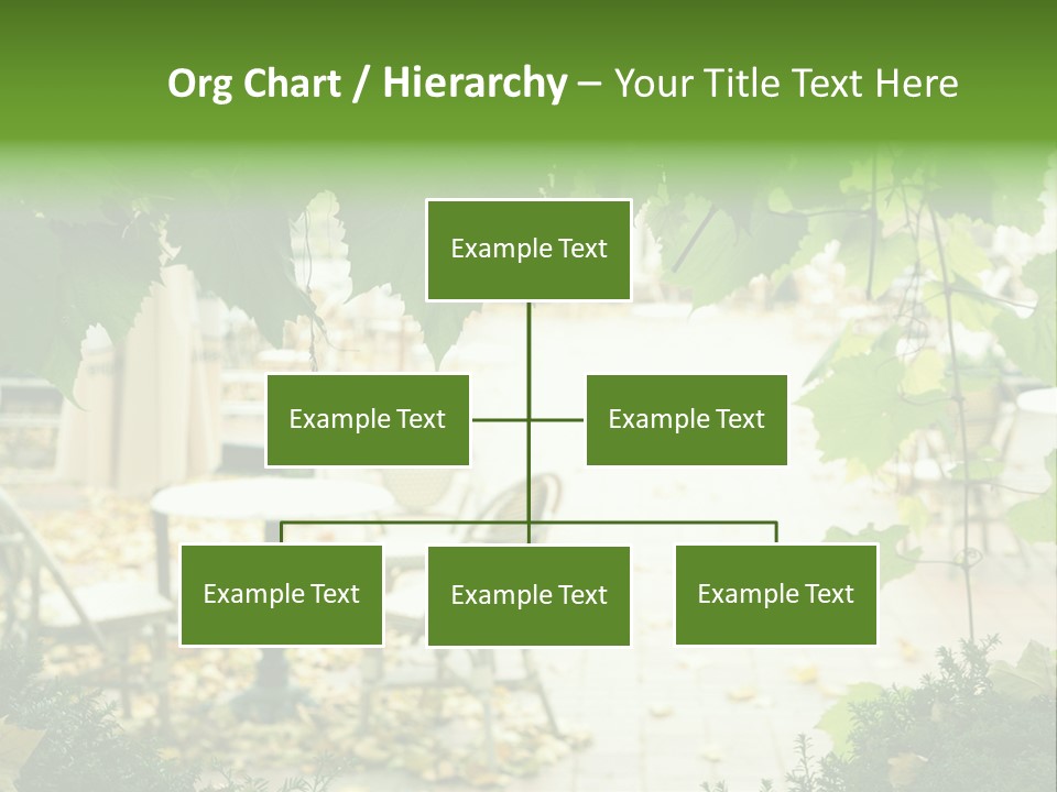 Summer Street Cafe With Grape Leaves Frame PowerPoint Template