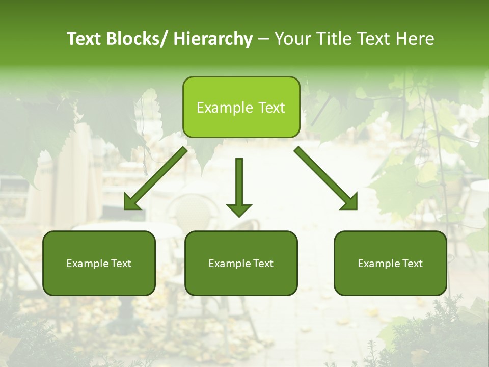 Summer Street Cafe With Grape Leaves Frame PowerPoint Template