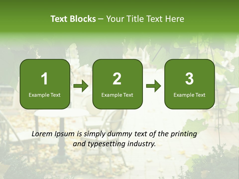 Summer Street Cafe With Grape Leaves Frame PowerPoint Template