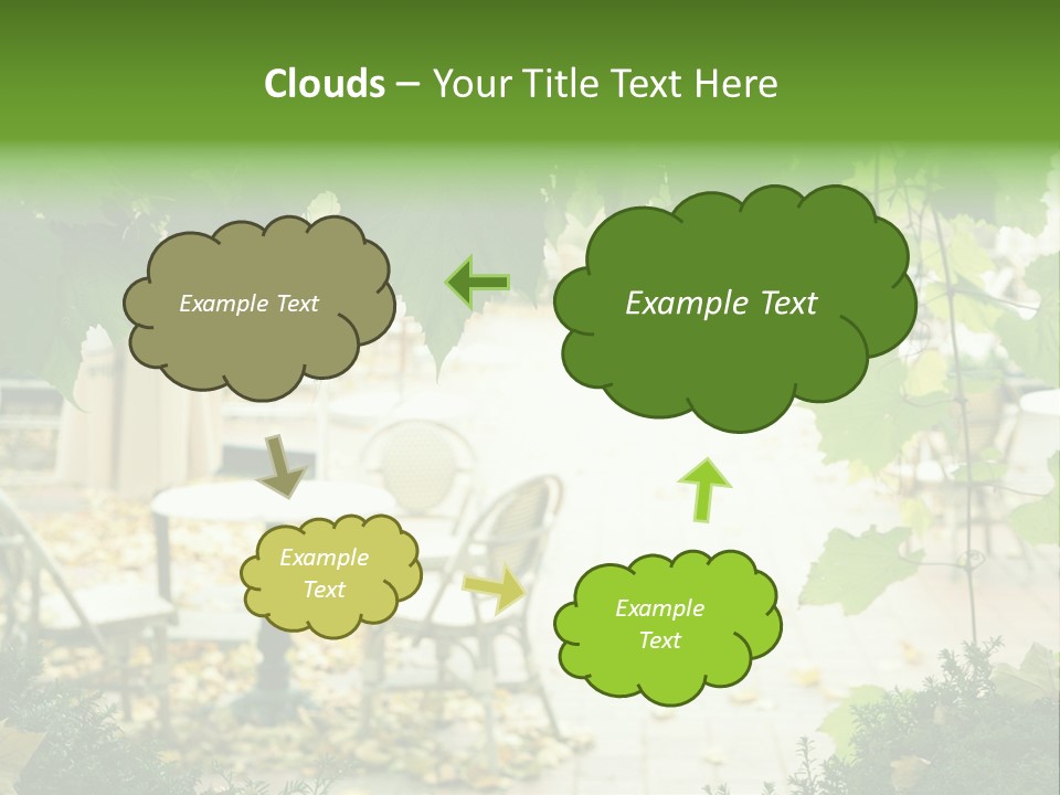 Summer Street Cafe With Grape Leaves Frame PowerPoint Template