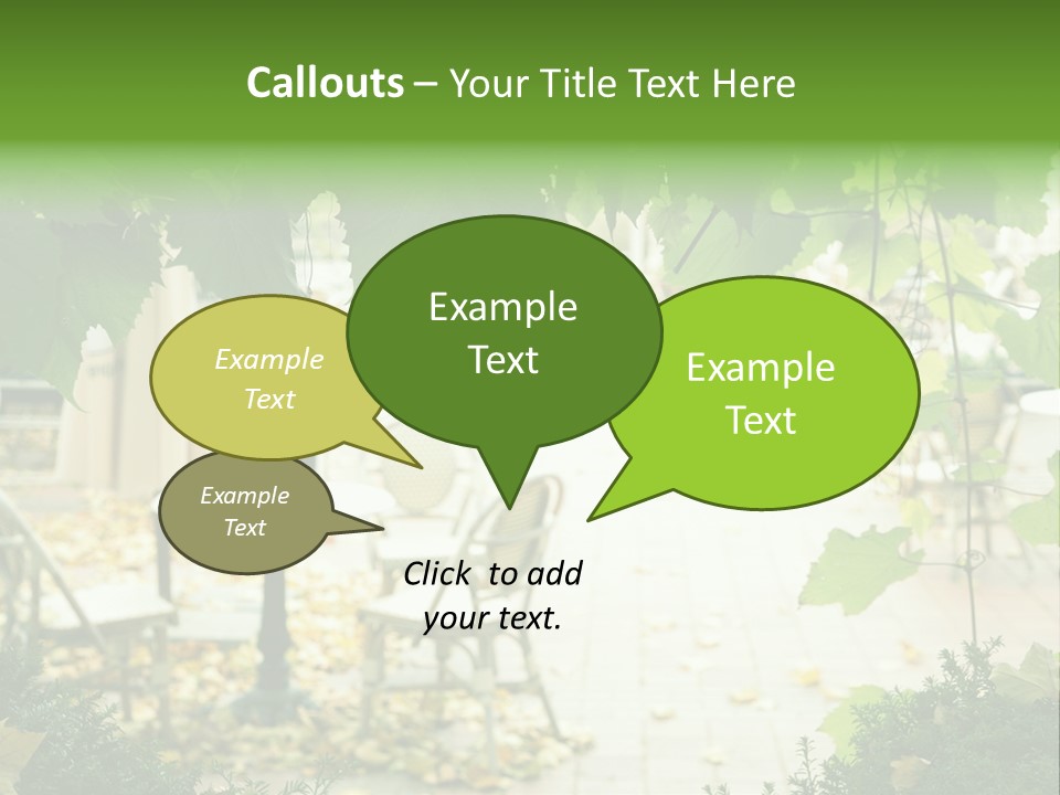 Summer Street Cafe With Grape Leaves Frame PowerPoint Template