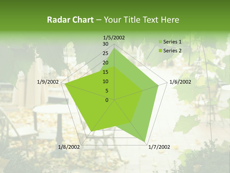 Summer Street Cafe With Grape Leaves Frame PowerPoint Template
