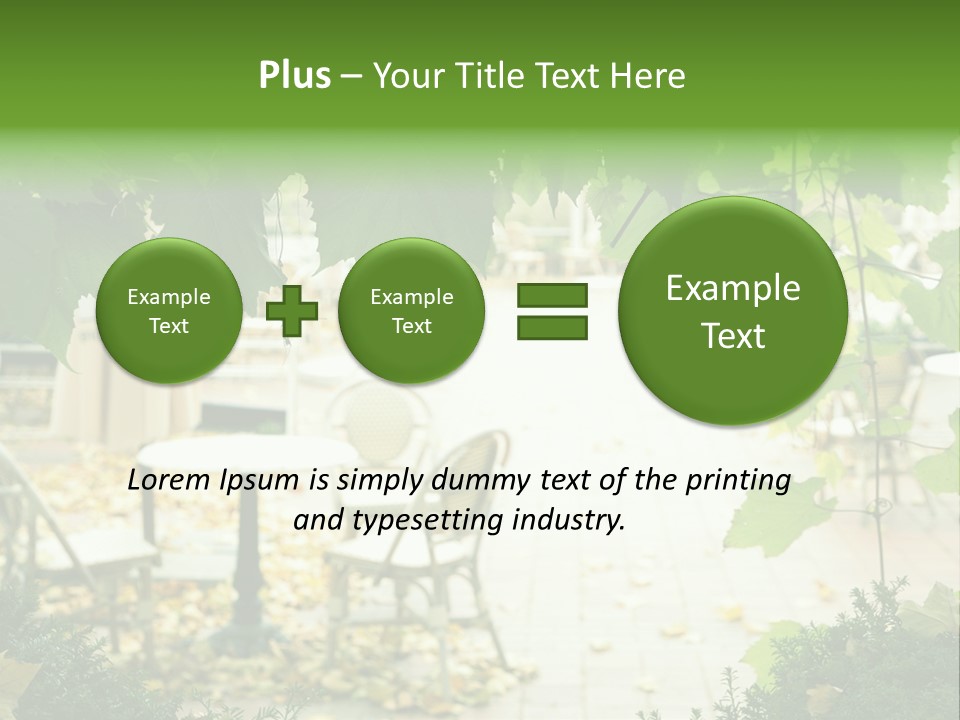 Summer Street Cafe With Grape Leaves Frame PowerPoint Template