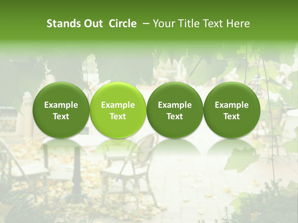 Summer Street Cafe With Grape Leaves Frame PowerPoint Template