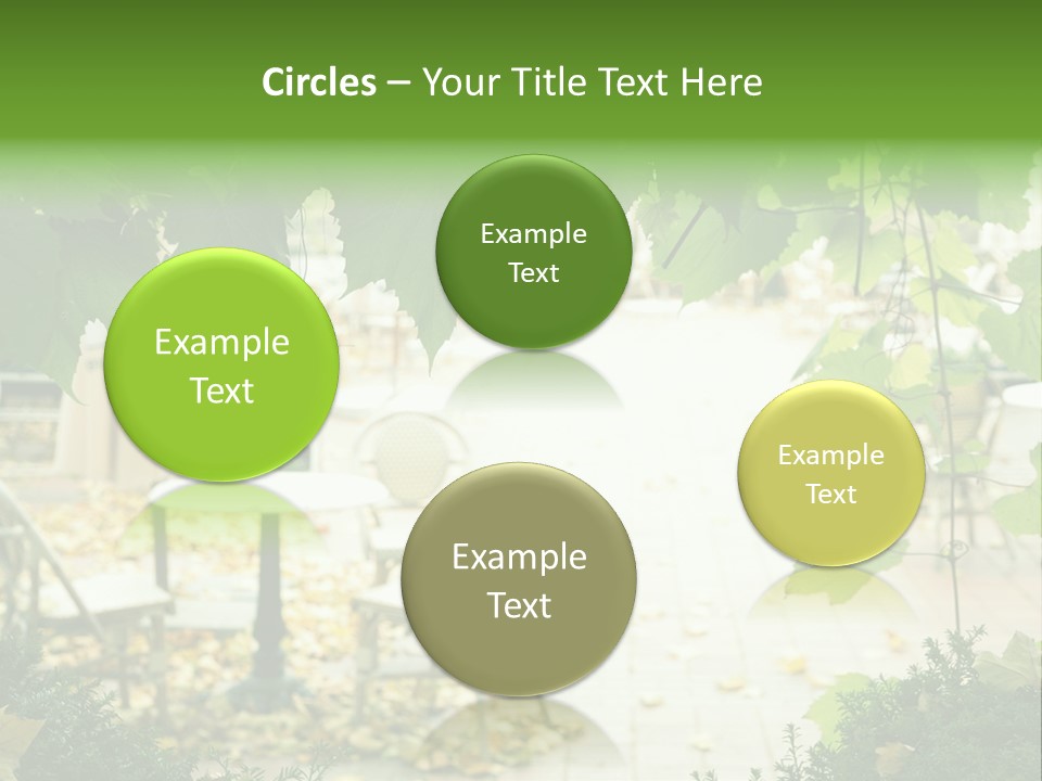 Summer Street Cafe With Grape Leaves Frame PowerPoint Template