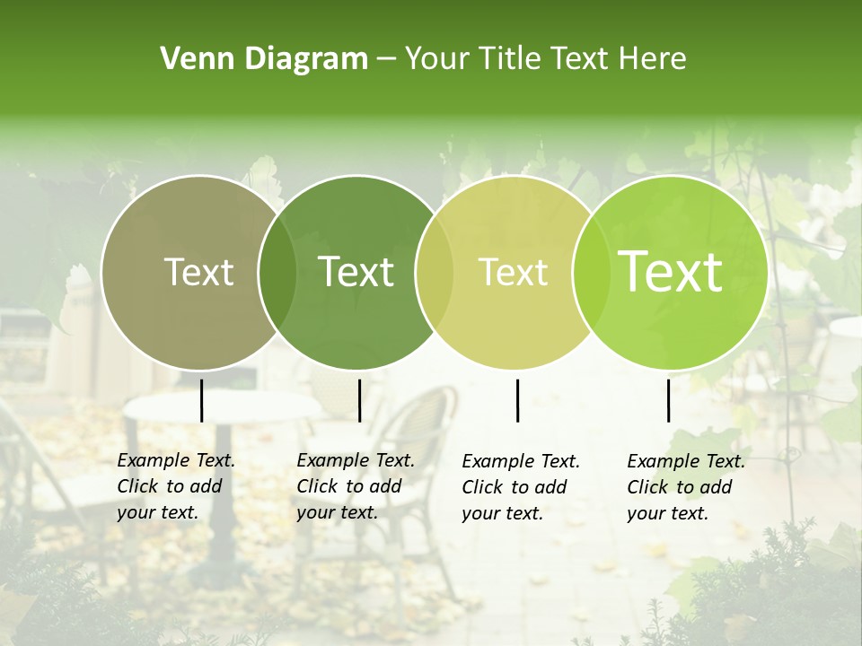 Summer Street Cafe With Grape Leaves Frame PowerPoint Template