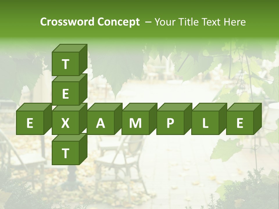 Summer Street Cafe With Grape Leaves Frame PowerPoint Template