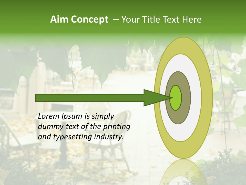 Summer Street Cafe With Grape Leaves Frame PowerPoint Template