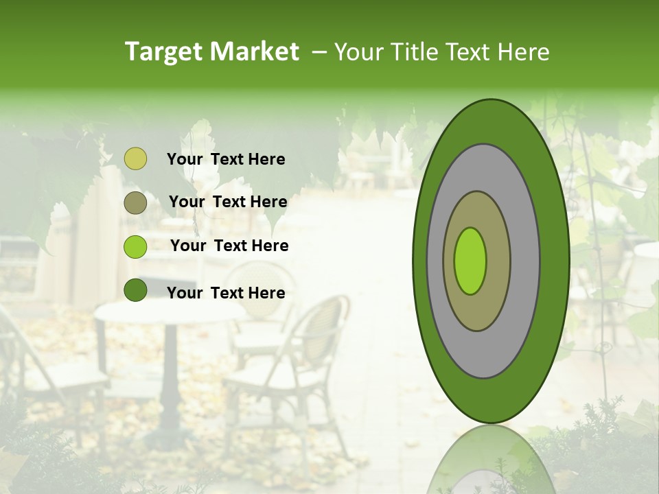 Summer Street Cafe With Grape Leaves Frame PowerPoint Template