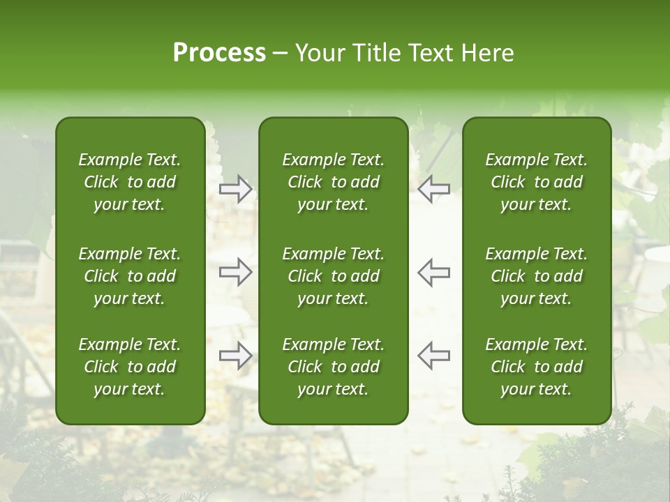 Summer Street Cafe With Grape Leaves Frame PowerPoint Template