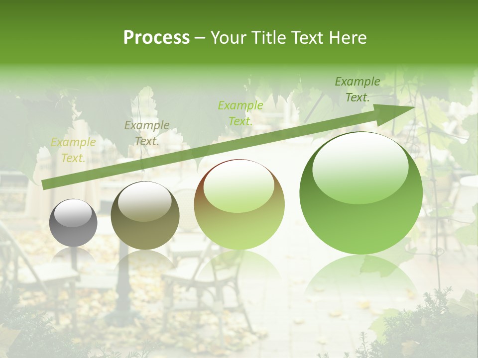 Summer Street Cafe With Grape Leaves Frame PowerPoint Template