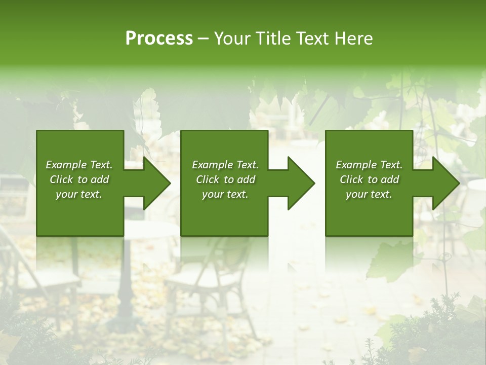 Summer Street Cafe With Grape Leaves Frame PowerPoint Template