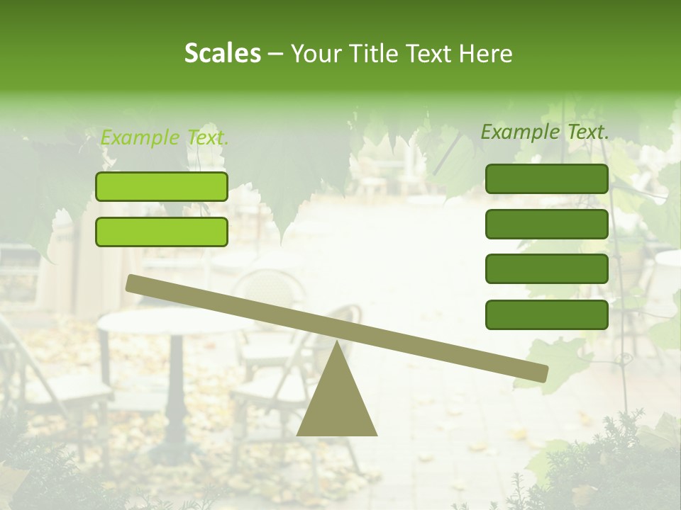 Summer Street Cafe With Grape Leaves Frame PowerPoint Template