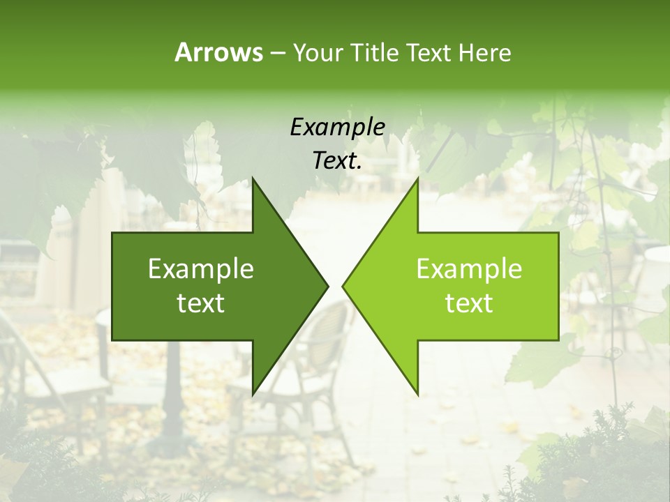 Summer Street Cafe With Grape Leaves Frame PowerPoint Template